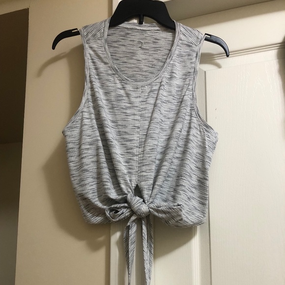 ZYIA Tops - Zyia active sleeveless grey top with tie front size Large NWOT